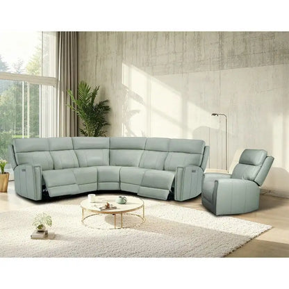 104 W Genuine Leather Power Sectional with Recliner Sofa Set with 3 Colors,Zero Gravity and 1 power armlesschair