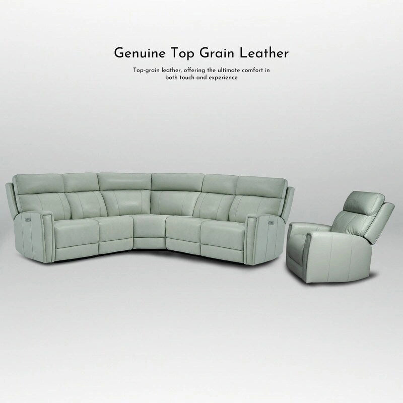 104 W Genuine Leather Power Sectional with Recliner Sofa Set with 3 Colors,Zero Gravity and 1 power armlesschair