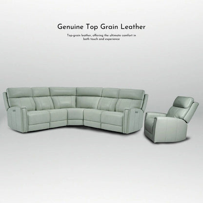 104 W Genuine Leather Power Sectional with Recliner Sofa Set with 3 Colors,Zero Gravity and 1 power armlesschair