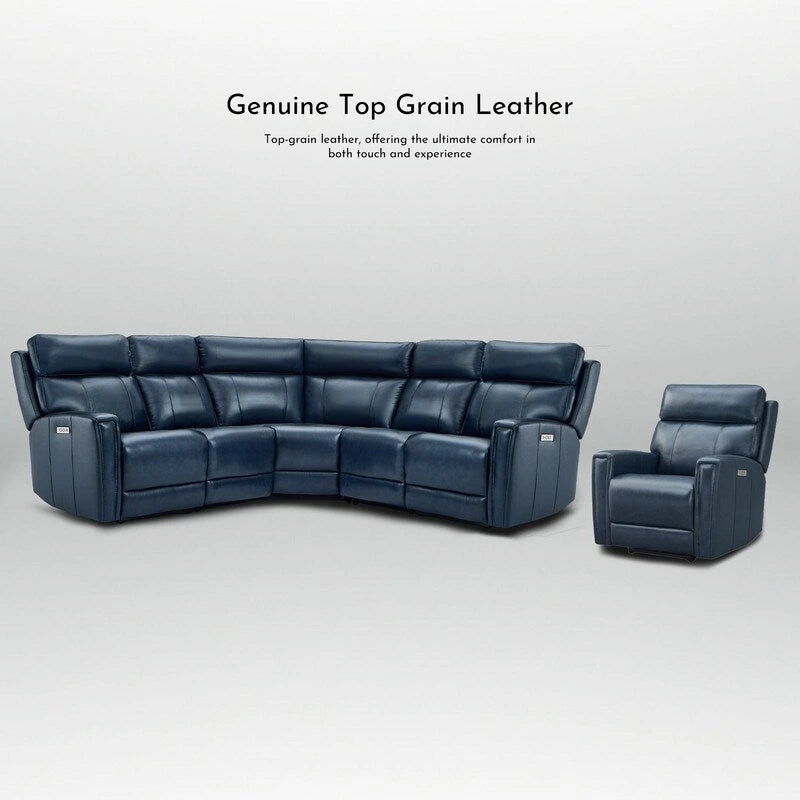 104 W Genuine Leather Power Sectional with Recliner Sofa Set with 3 Colors,Zero Gravity and 1 power armlesschair