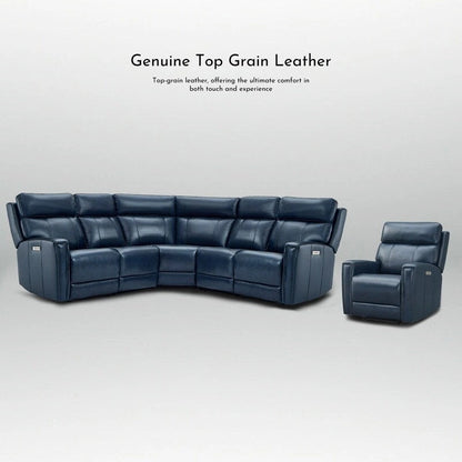 104 W Genuine Leather Power Sectional with Recliner Sofa Set with 3 Colors,Zero Gravity and 1 power armlesschair