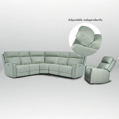 104 W Genuine Leather Power Sectional with Recliner Sofa Set with 3 Colors,Zero Gravity and 1 power armlesschair