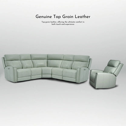 104 W Genuine Leather Power Sectional with Recliner Sofa Set with 3 Colors,Zero Gravity and 1 power armlesschair