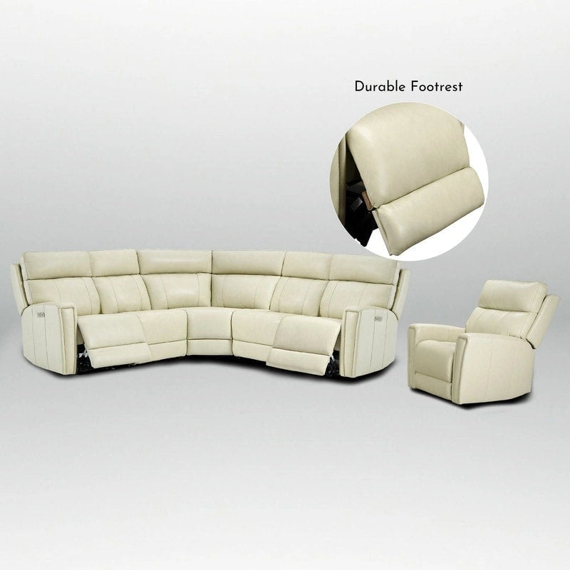 104 W Genuine Leather Power Sectional with Recliner Sofa Set with 3 Colors,Zero Gravity and 1 power armlesschair