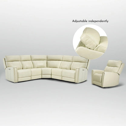 104 W Genuine Leather Power Sectional with Recliner Sofa Set with 3 Colors,Zero Gravity and 1 power armlesschair