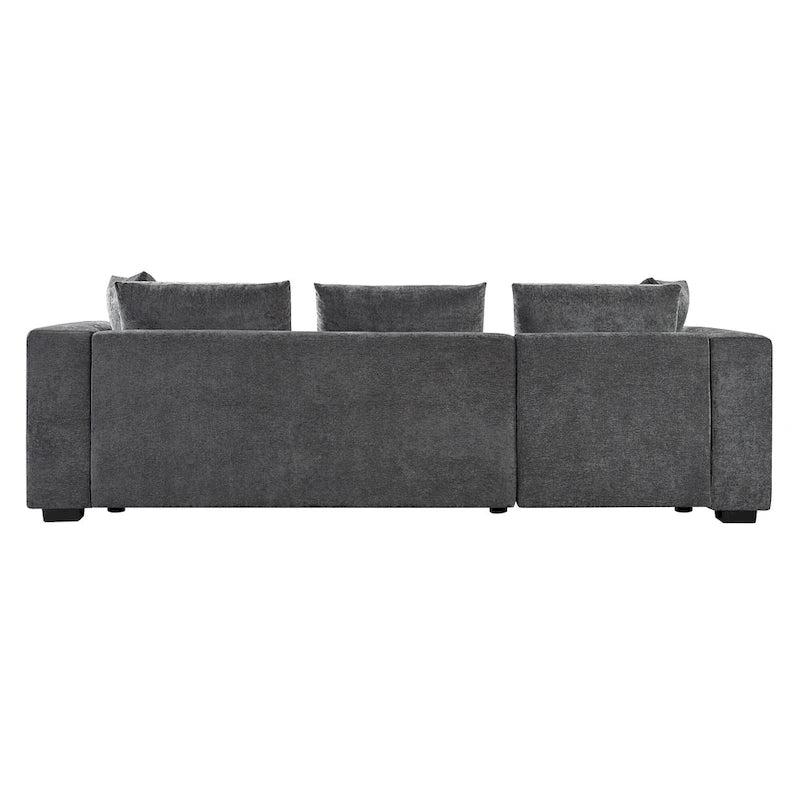 Chenille Upholstered Cloud Sofa L-Shaped Couch with Chaise Lounge & Storage
