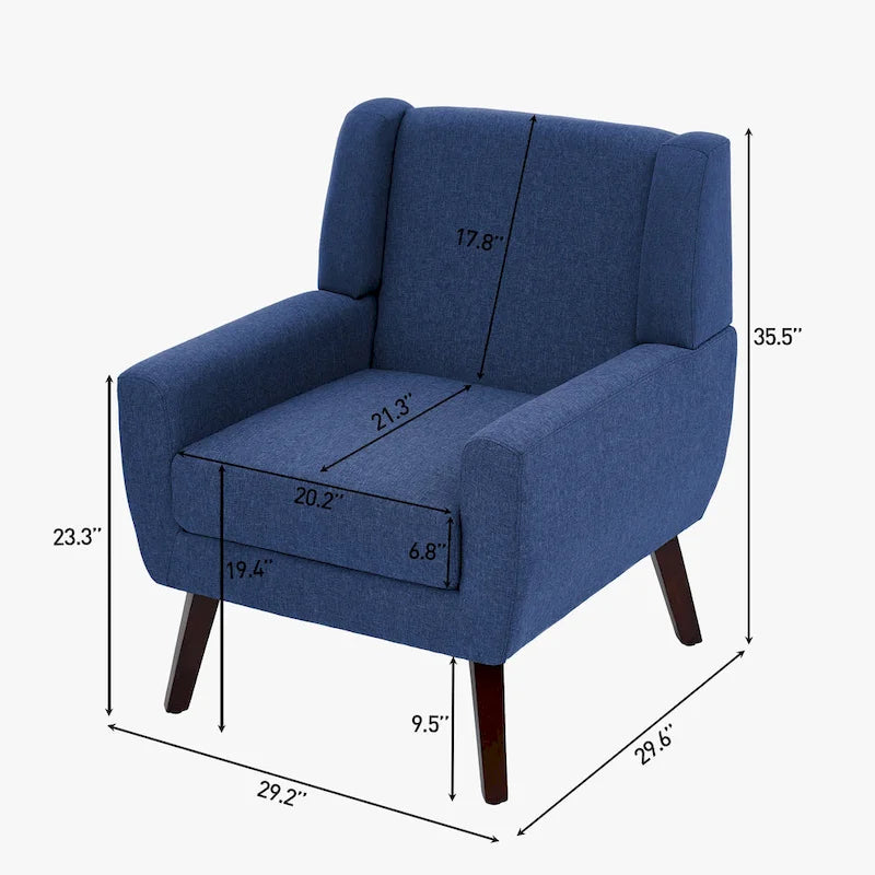 Upholstered Armchair with Wide Back Accent Chair