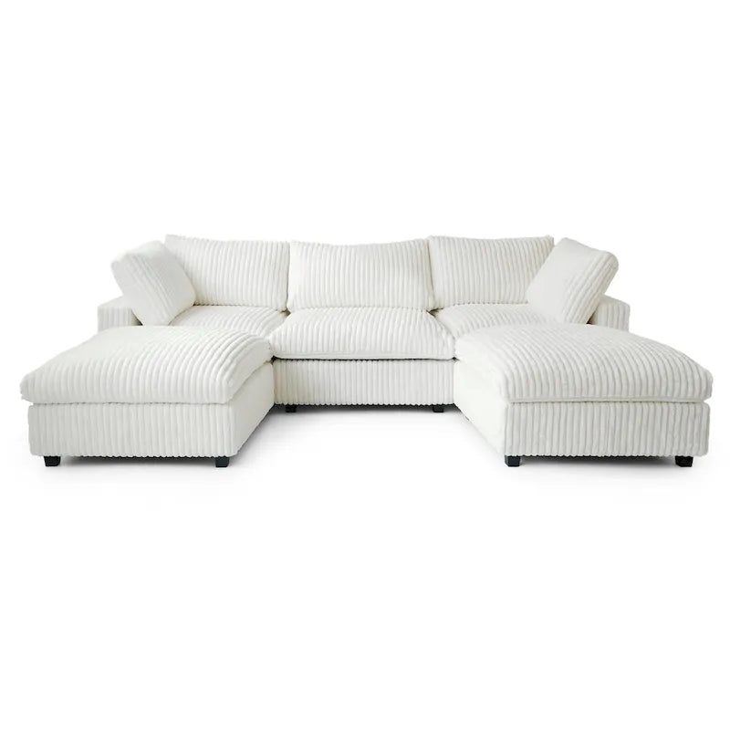 Soft Plush Upholstered Modular Sectional Sofa U-shaped Down Filled Living Room Couch-5 Seaters/6 Seaters