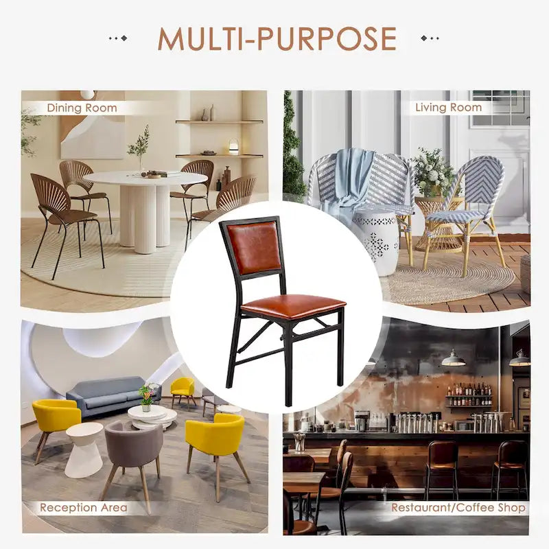 VECELO Folding Dining Chairs Set of 2/4/6 with Cushion Parson Classic Upholstered Folding Chairs,Modern 33 Parson Chairs