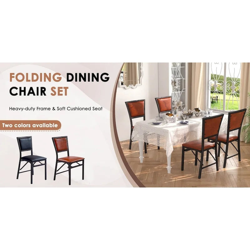 VECELO Folding Dining Chairs Set of 2/4/6 with Cushion Parson Classic Upholstered Folding Chairs,Modern 33 Parson Chairs