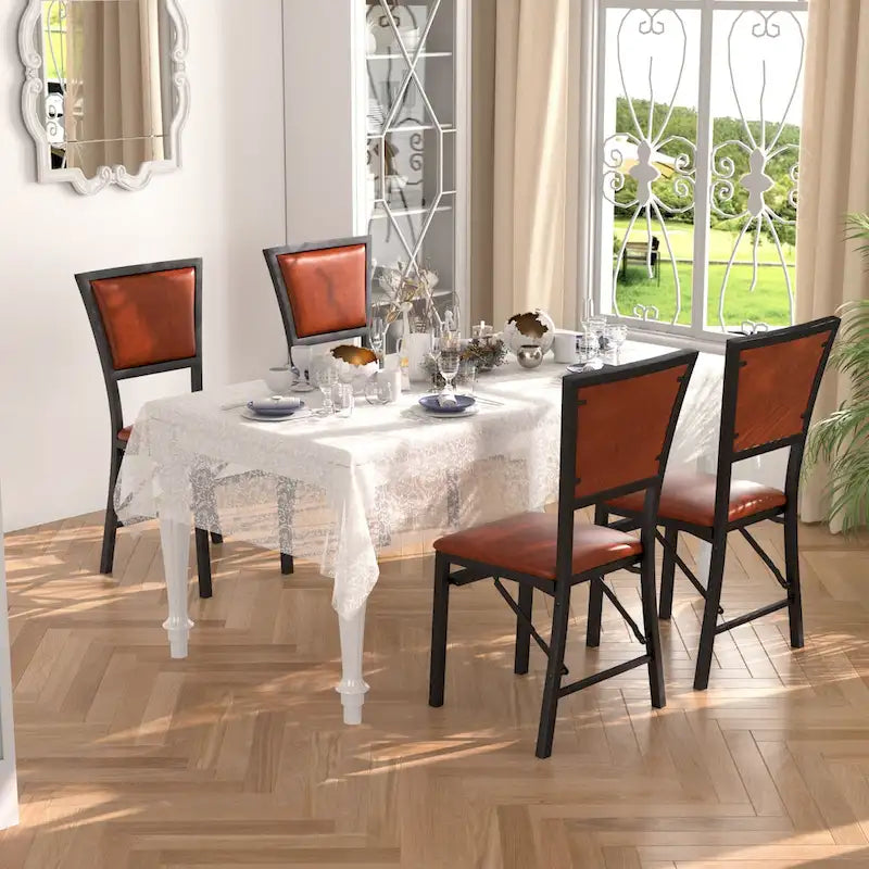 VECELO Folding Dining Chairs Set of 2/4/6 with Cushion Parson Classic Upholstered Folding Chairs,Modern 33 Parson Chairs