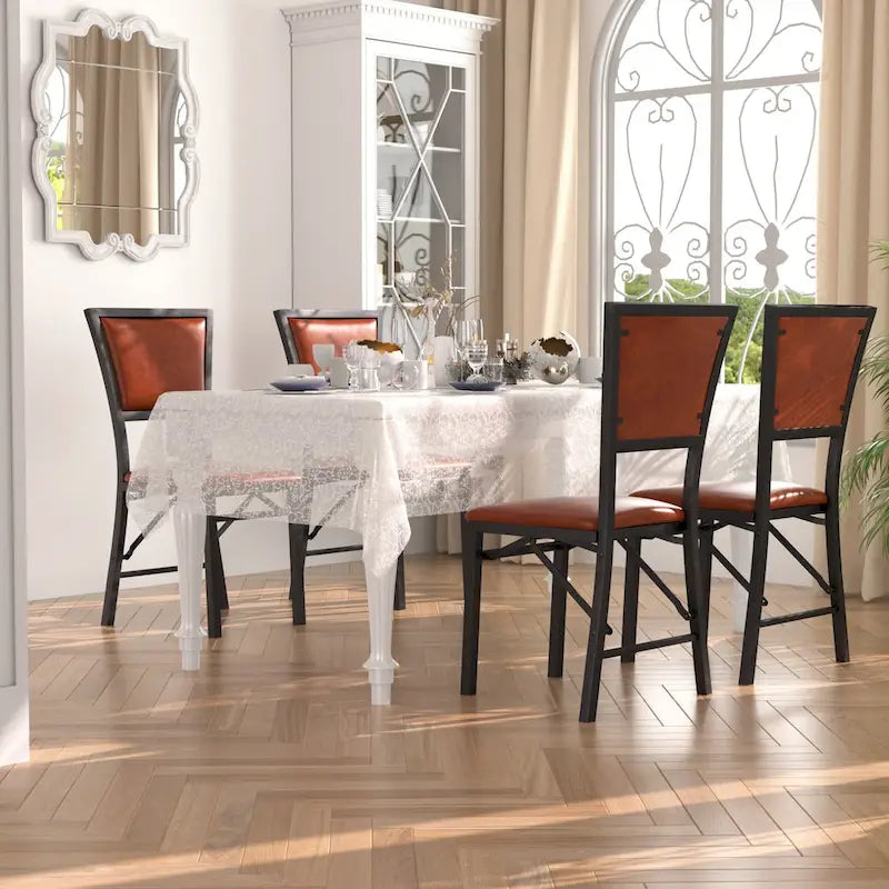 VECELO Folding Dining Chairs Set of 2/4/6 with Cushion Parson Classic Upholstered Folding Chairs,Modern 33 Parson Chairs