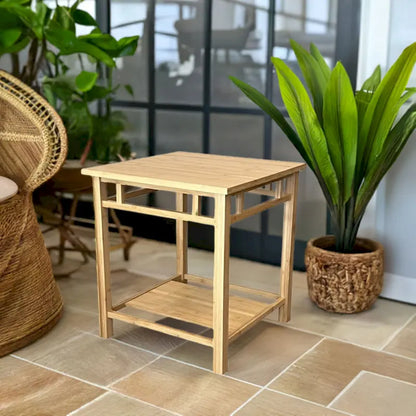 Zen End Table with Shelf in Natural