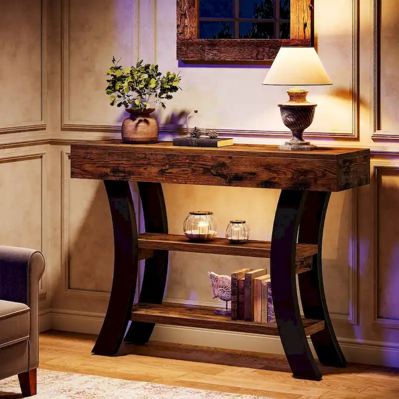 41 Entryway Console Table with Storage Shelves
