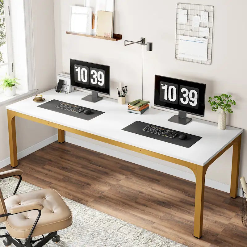 78.7 inches Extra Long Computer Desk 2 Person, Wide Double Office Writing Workstation