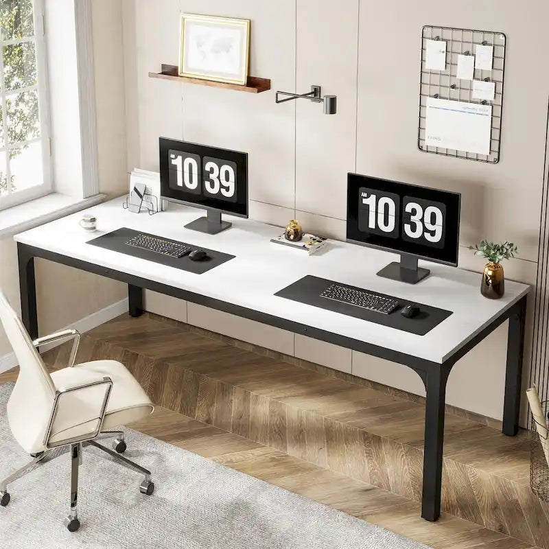 78.7 inches Extra Long Computer Desk 2 Person, Wide Double Office Writing Workstation
