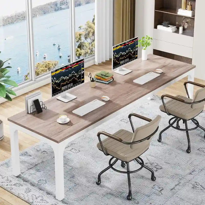 78.7 inches Extra Long Computer Desk 2 Person, Wide Double Office Writing Workstation