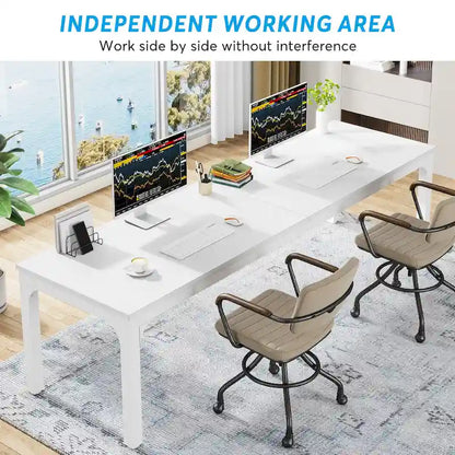 78.7 inches Extra Long Computer Desk 2 Person, Wide Double Office Writing Workstation
