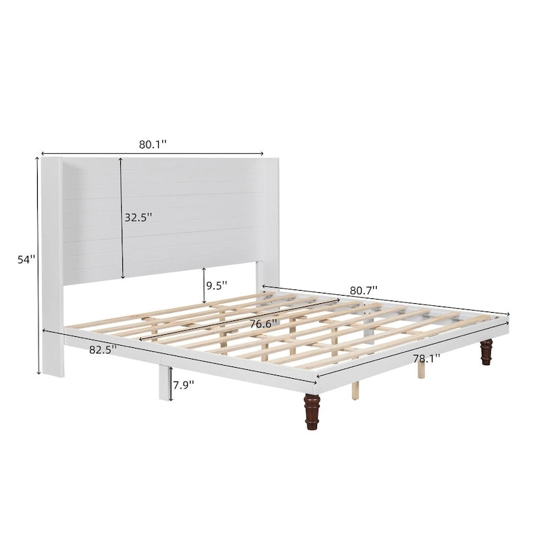 King Size Platform Bed Elegant High Headboard Bed Comfortable High Back Design