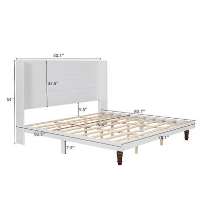 King Size Platform Bed Elegant High Headboard Bed Comfortable High Back Design