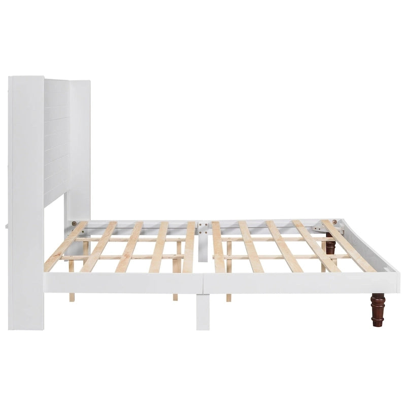 King Size Platform Bed Elegant High Headboard Bed Comfortable High Back Design