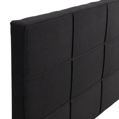 King Size Upholstered Bed with Linen Fabric Headboard