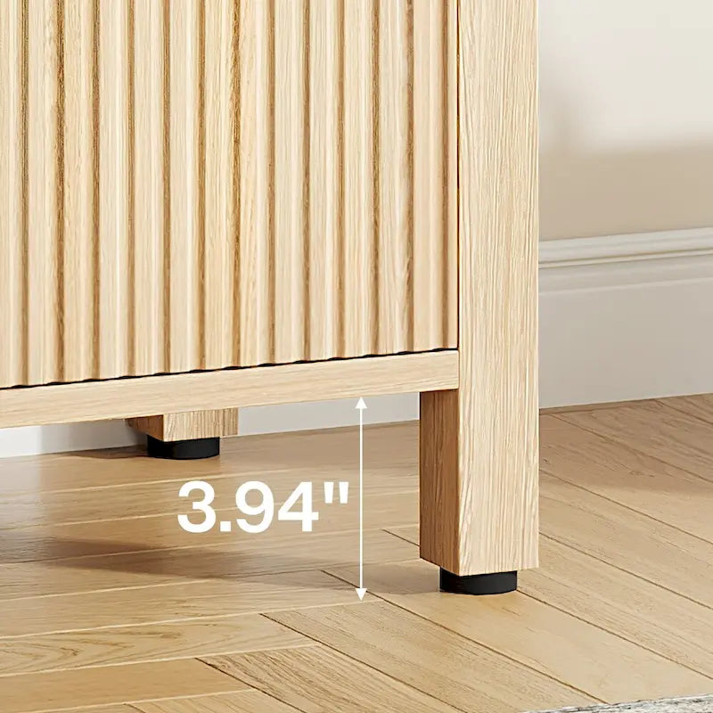 71 Tall Arched 5-Tier Shoe Cabinet with Doors - Natural