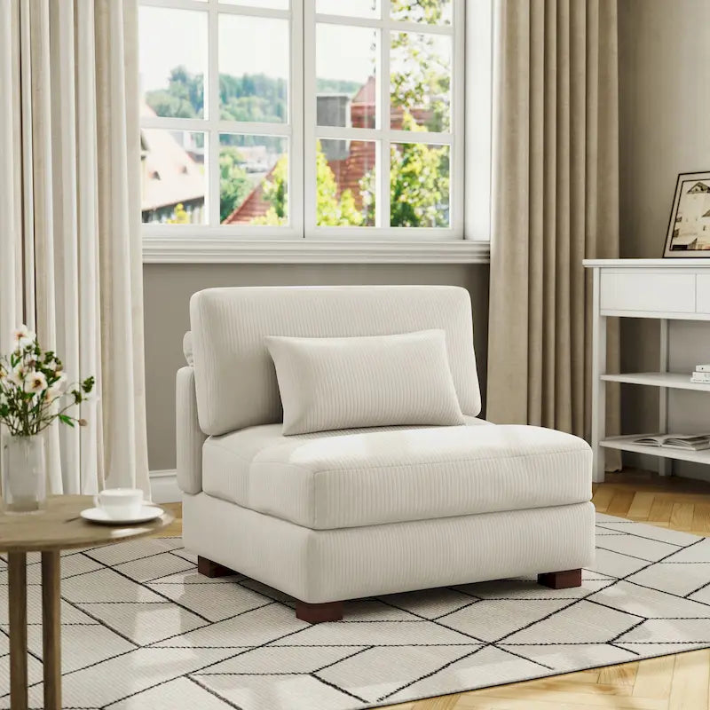 Modern Upholstered Armless Chair Accent Chair