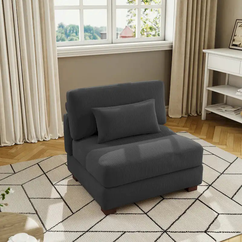 Modern Upholstered Armless Chair Accent Chair