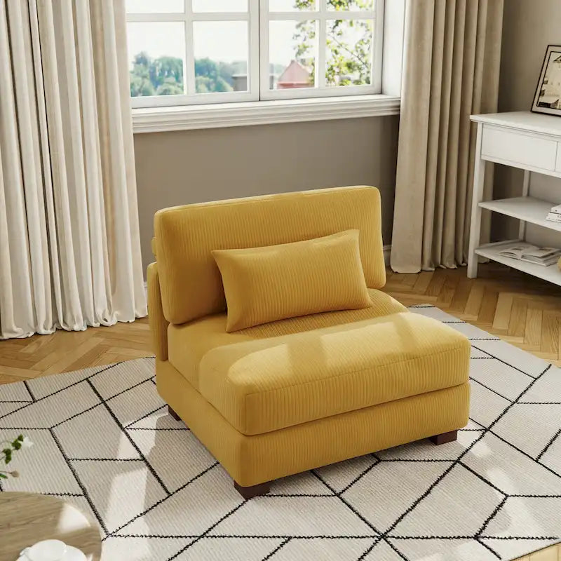 Modern Upholstered Armless Chair Accent Chair