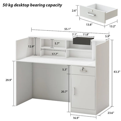 Kerrogee Rectangular Wood Reception Desk Working Desk Secretary desk