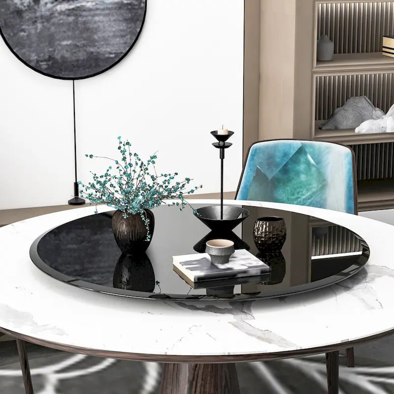 Inch Round Tempered Glass Table Top black Glass Inch Thick Beveled Polished Edge