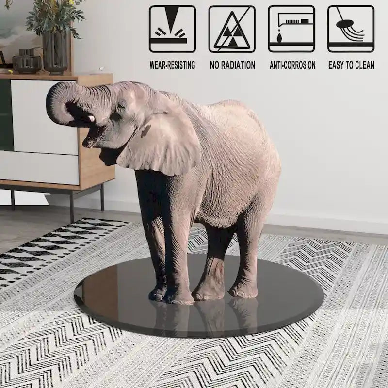 Inch Round Tempered Glass Table Top black Glass Inch Thick Beveled Polished Edge