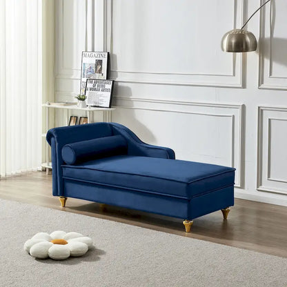Modern Velvet Upholstery Chaise Lounge Chair with Storage - 29.90 x 60.60 x 27.50