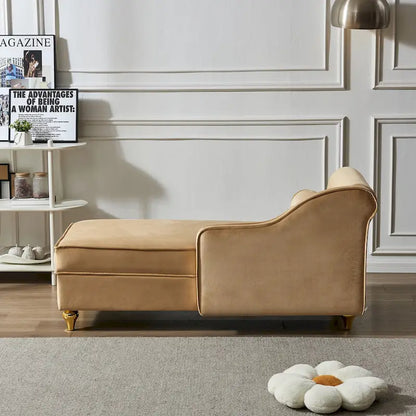 Modern Velvet Upholstery Chaise Lounge Chair with Storage - 29.90 x 60.60 x 27.50