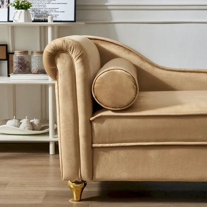 Modern Velvet Upholstery Chaise Lounge Chair with Storage - 29.90 x 60.60 x 27.50
