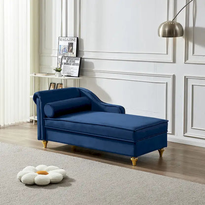 Modern Velvet Upholstery Chaise Lounge Chair with Storage - 29.90 x 60.60 x 27.50