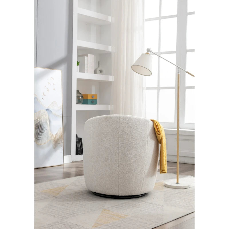 Teddy Fabric Swivel Accent Barrel Chair