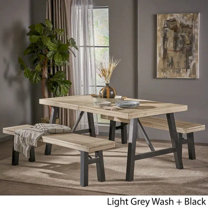 Cottage 3-piece Acacia Wood Picnic Dining Set by Christopher Knight Home