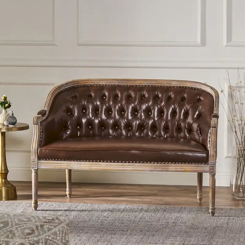 Faye Tufted Upholstered Loveseat by Christopher Knight Home