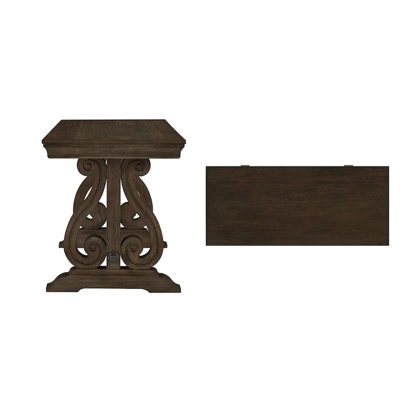 Vikos Wire Brushed Oak Finish 1-Drawer Writing Desk