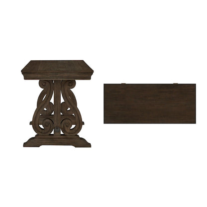 Vikos Wire Brushed Oak Finish 1-Drawer Writing Desk