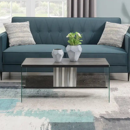 Convenience Concepts SoHo Glass Coffee Table with Shelf
