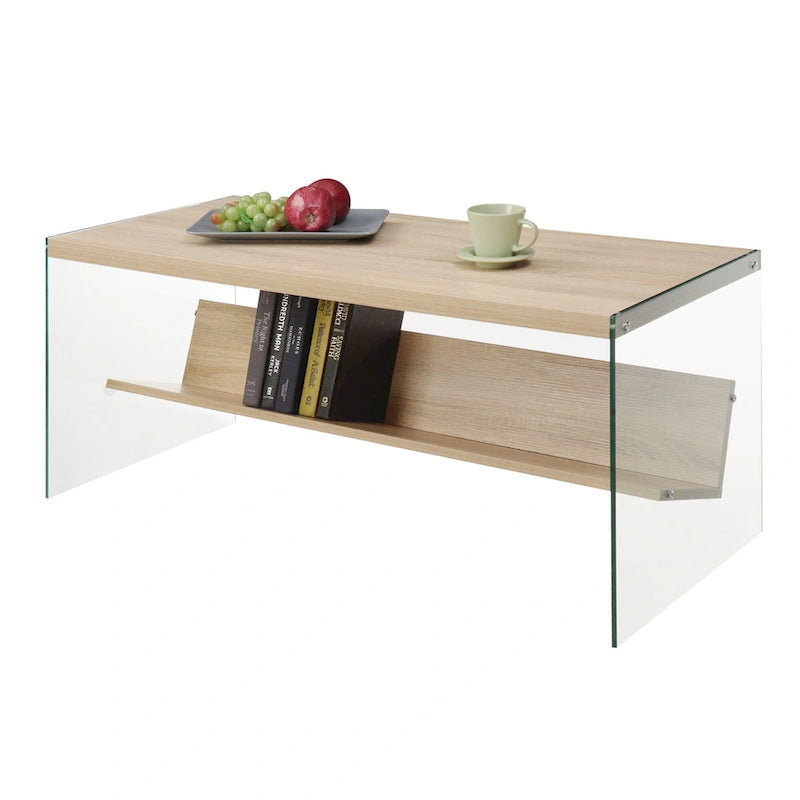 Convenience Concepts SoHo Glass Coffee Table with Shelf