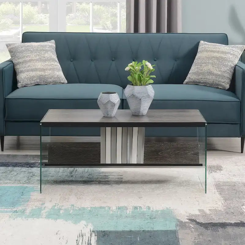 Convenience Concepts SoHo Glass Coffee Table with Shelf