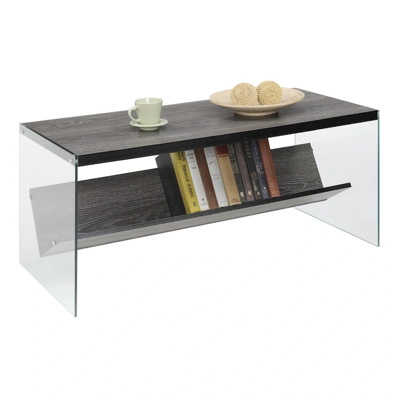Convenience Concepts SoHo Glass Coffee Table with Shelf