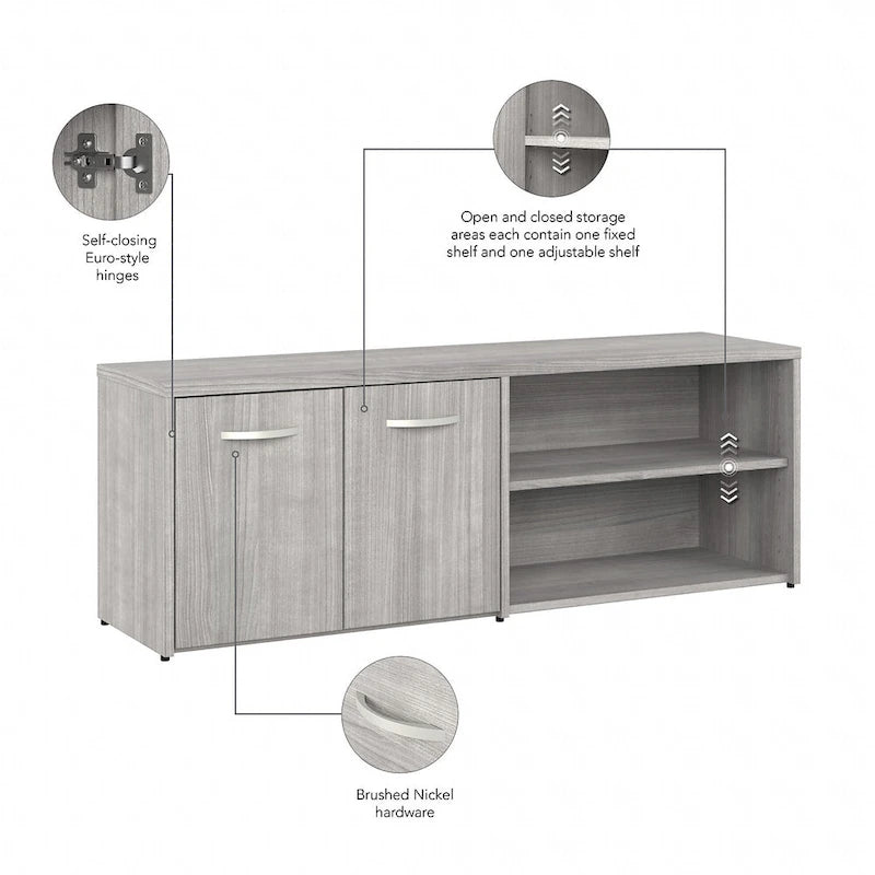 Hybrid Low Storage Cabinet with Doors by Bush Business Furniture