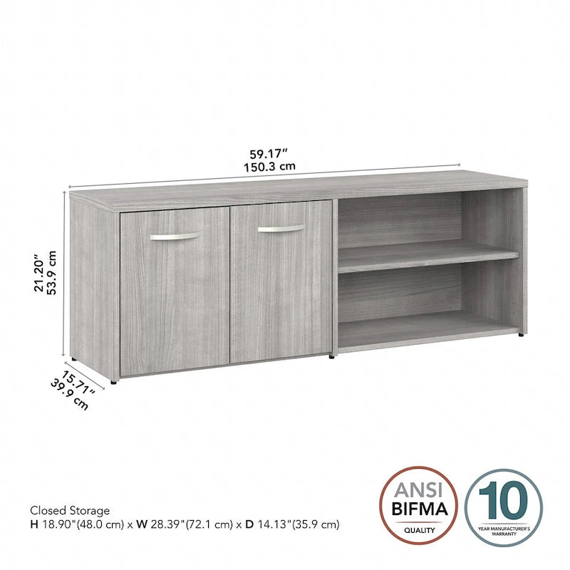 Hybrid Low Storage Cabinet with Doors by Bush Business Furniture
