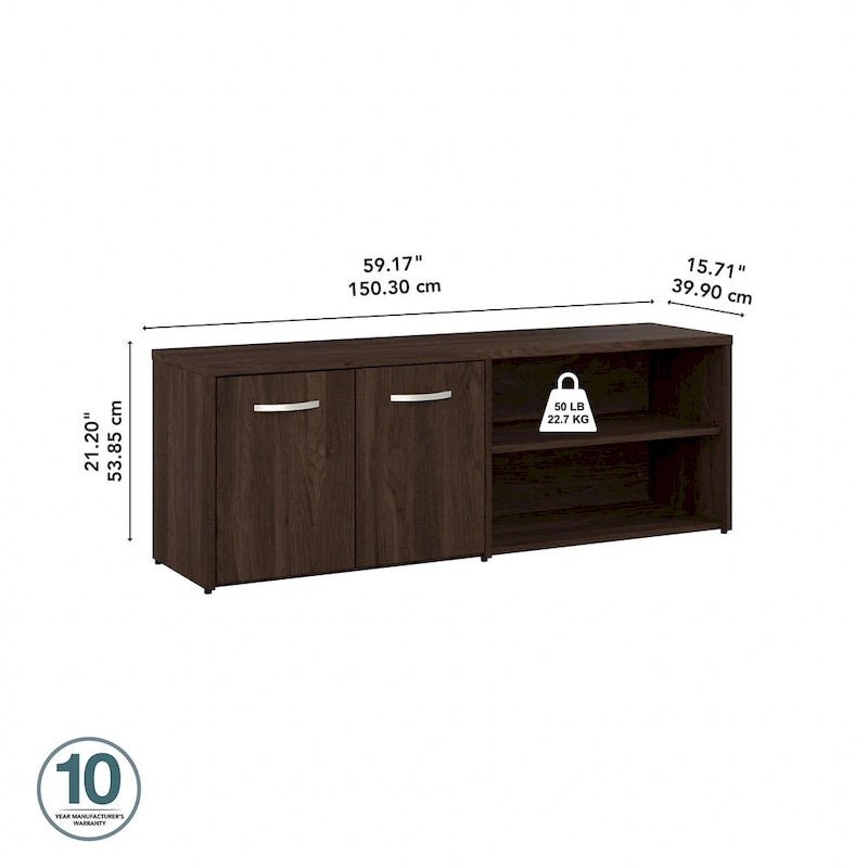 Hybrid Low Storage Cabinet with Doors by Bush Business Furniture