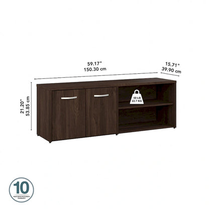 Hybrid Low Storage Cabinet with Doors by Bush Business Furniture